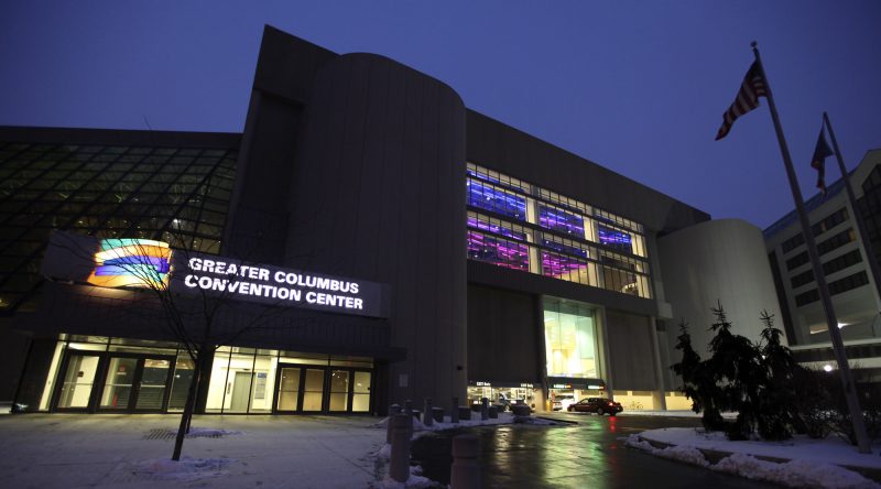 (battellehall rose hinckley 01/11/10) The new entrance logo to the Greater Columbus Convention Center Monday, Jan.,11, 2010. (Columbus Dispatch photo by Jeff Hinckley)